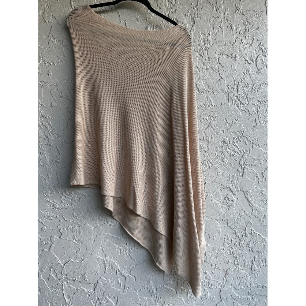 Quince Asymmetrical Open Knit Poncho Wrap Nursing O/S Organic Cotton Cashmere